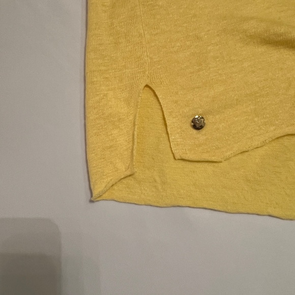 Lilly Pulitzer Taryn Linen Sweater V- Neck Dandelion Yellow Long Sleeve Sz XL - Picture 10 of 12